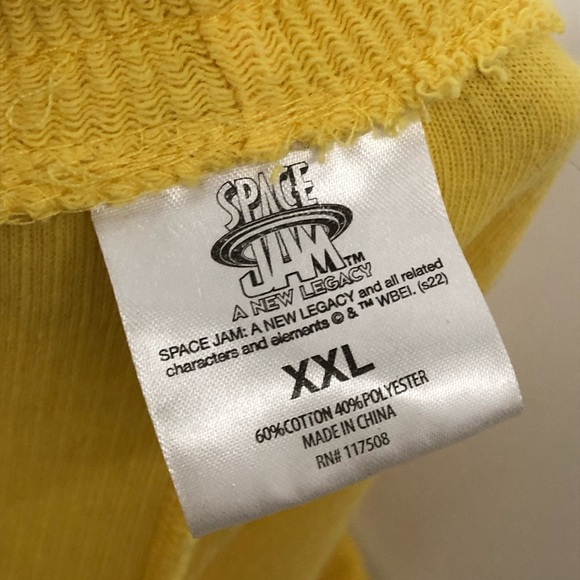 Space Jam XXL Tunes squad shorts yellow lounge comfy pockets ribbed 0558 - Picture 8 of 11